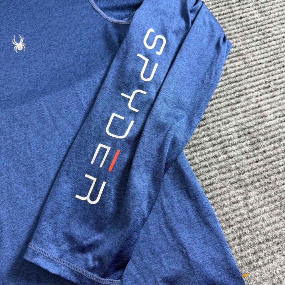 Spyder Swim Rash Guard Mens Blue Heather Long Sleeve UPF 50+ Sun Shirt XL